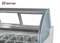 Countertop Ice Cream Display Freezer Danfoss Compressor -18～-24℃ Stainless Steel Shutters