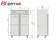 4 Door Commercial Refrigerator Upright 400x600 Bakery Tray Ouchscreen Embraco Compressor