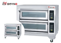 Stainless Steel Commercial Bakery Kitchen Equipment Two Deck Four Tray Electric Oven