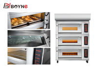 Floor type Commercial 3 Deck 6 Trays Gas Bakery Oven Digital Control Stainless Steel