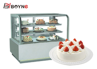 Bakery Shop 90 ° Glass Chiller Cake Showcase Air Cooling