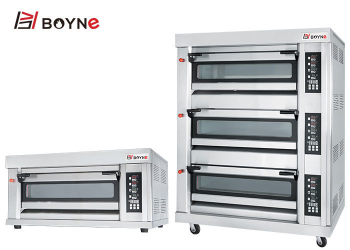 High Temperature Commercial Baking Oven Three Deck Nine Trays